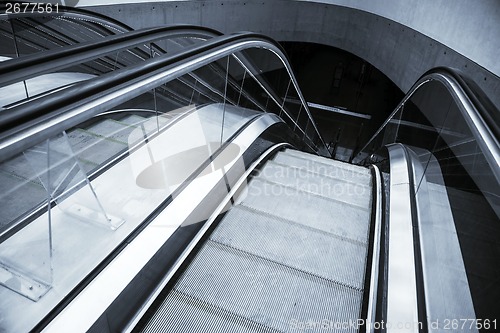 Image of Moving escalator in the business center