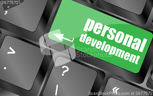 Image of Keyboard key with enter button personal development