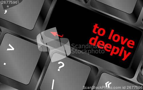 Image of to love deeply, keyboard with computer key button