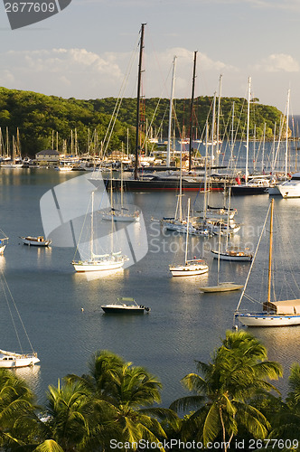 Image of landscape view English Harbor Harbour Antigua island Caribbean S