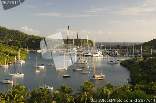 Image of landscape view English Harbor Harbour Antigua island Caribbean S