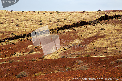 Image of volcanic stone lanzarote  spain  timanfaya  rock  sky  summer 