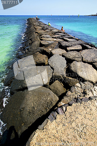 Image of windsurf spain harbor pier boat in the