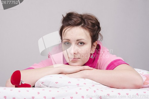 Image of Girl in bed upset gift