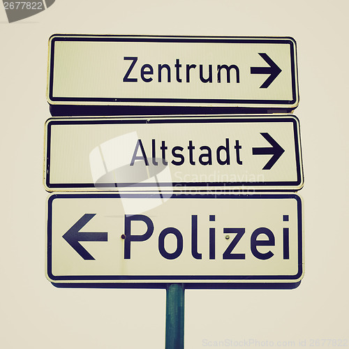 Image of Retro look German traffic sign