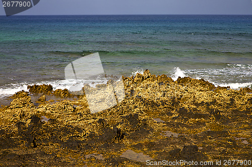 Image of  water     isle foam rock spain landscape  stone sky  beach  