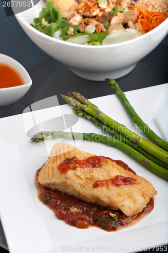 Image of Thai Sea Bass with Asparagus