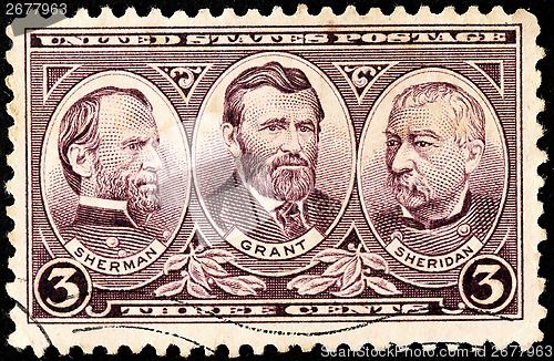 Image of Sherman, Grant and Sheridan Stamp