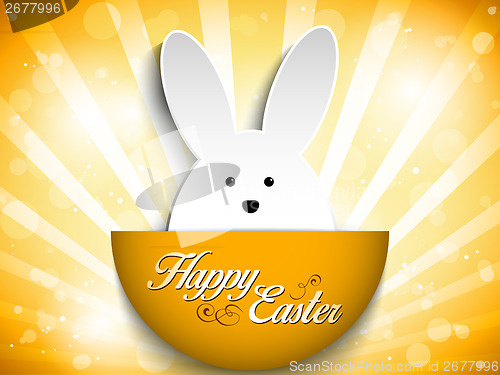 Image of Happy Easter Rabbit Bunny on Orange Background