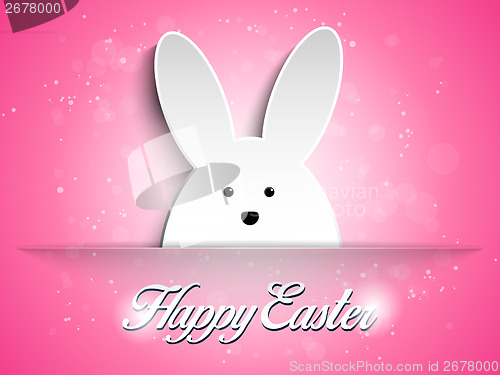 Image of Happy Easter Rabbit Bunny on Pink Background