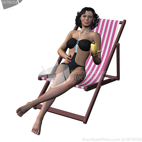 Image of Girl holding Sun Lotion