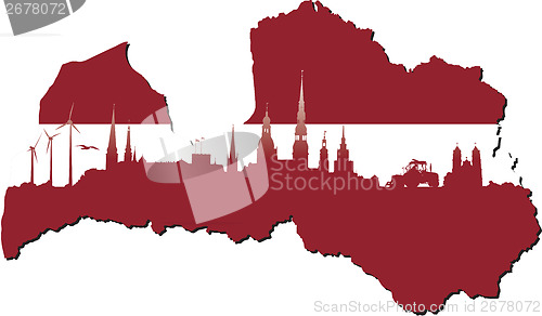 Image of Latvia symbols of business and history of state