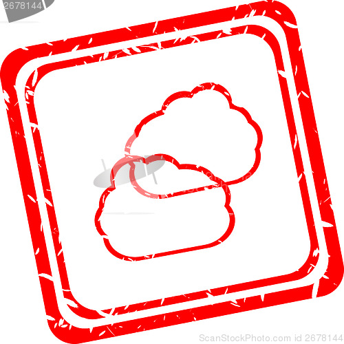 Image of abstract red cloud signs, web symbols and icons