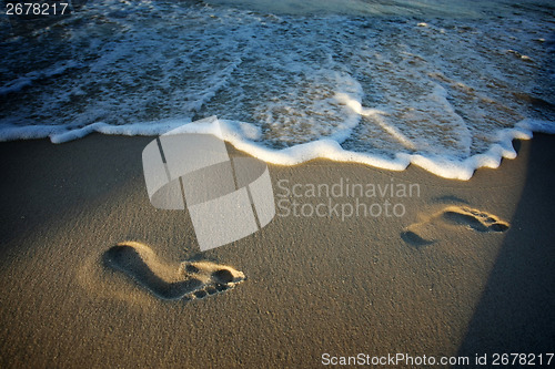 Image of Footprints on beach