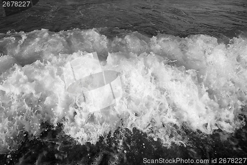 Image of Waves close up black and white