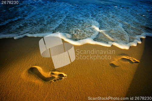Image of Footprints on beach