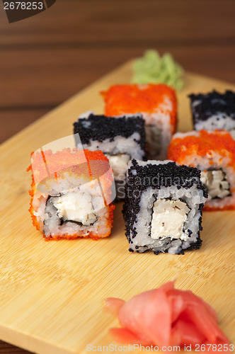 Image of tobico sushi rolls