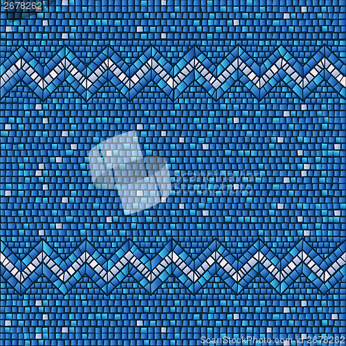 Image of Blue ceramic tile mosaic