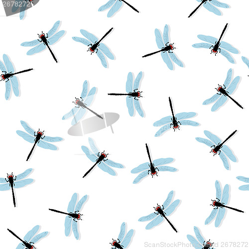 Image of Dragonflies seamless pattern