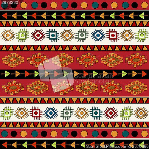 Image of Abstract Ethnic pattern in vivid colors.