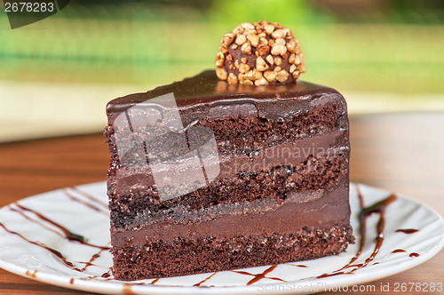 Image of chocolate cake piece