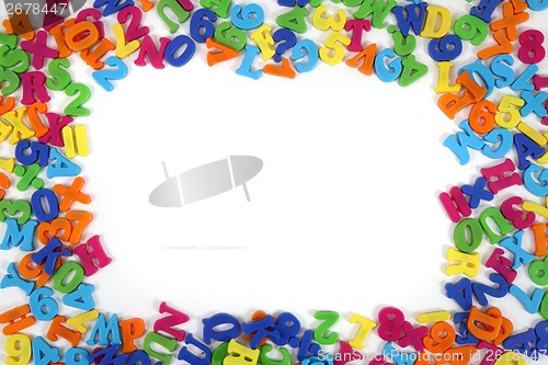 Image of color plastic letters frame