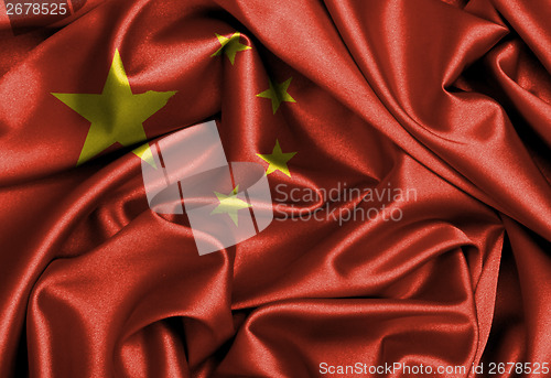 Image of Satin flag, three dimensional render