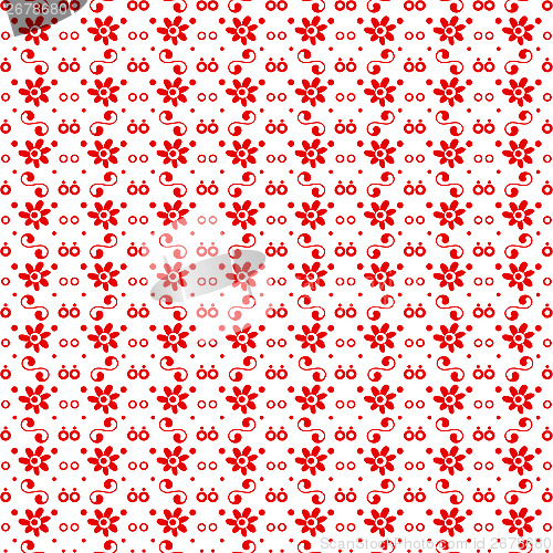 Image of seamless dots and floral pattern