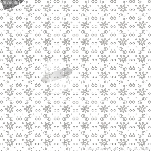Image of seamless dots and floral pattern