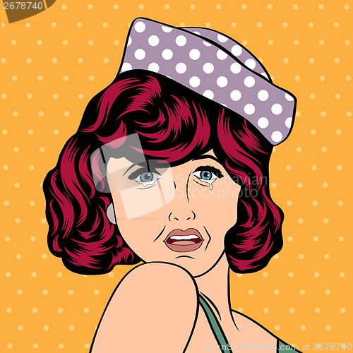 Image of Pop Art illustration of a sad woman