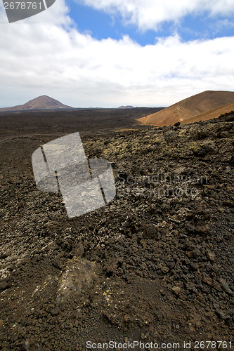 Image of stone  volcanes lanzarote   volcanic   rock  sky  hill  summer 