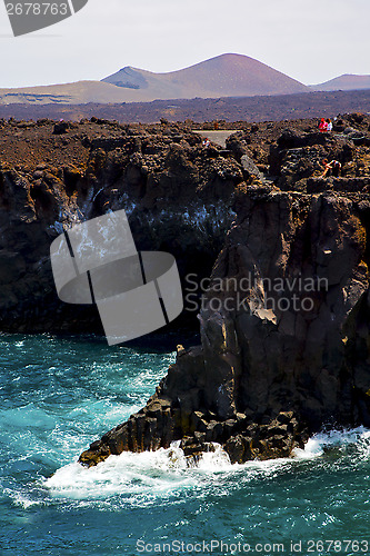 Image of   in lanzarote los hervideros sky cloud beach  and summer 