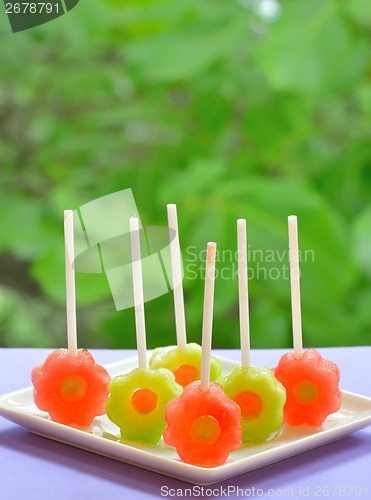 Image of watermelon lollipop