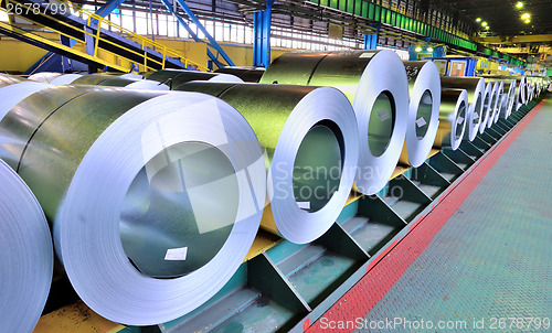 Image of rolls of steel sheet