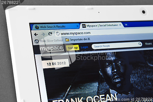 Image of MySpace web page on the browser