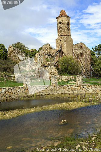 Image of Ruins of an old abandoned town in La Mussara Tarragona, Spain