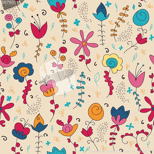 Image of Seamless texture with flowers