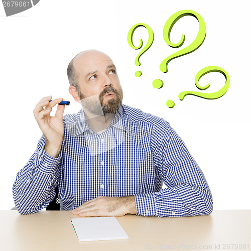 Image of  man with question mark