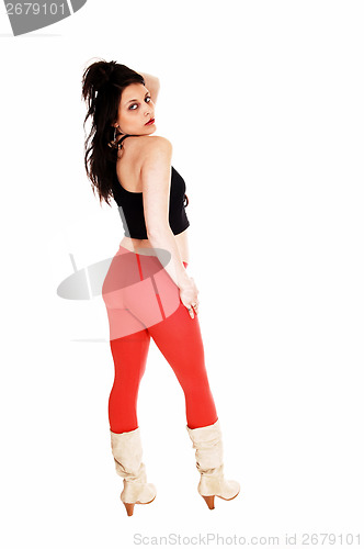 Image of Girl in red tights.