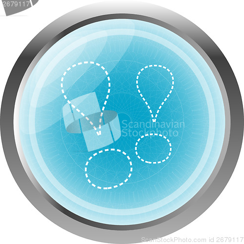Image of web icon with exclamation mark set isolated on white