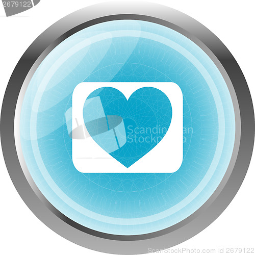 Image of Valentines day technology icon (button) with heart