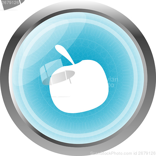 Image of Apple Icon on Internet Button Original Illustration