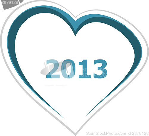 Image of marketing concept, 2013 on love heart on white