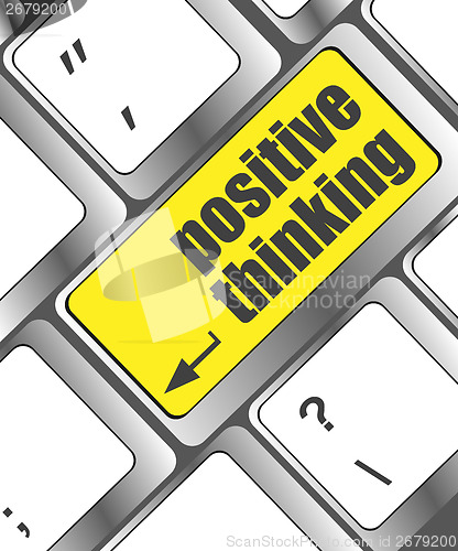 Image of positive thinking button on keyboard - social concept