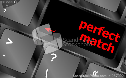 Image of perfect match, keyboard with computer key button