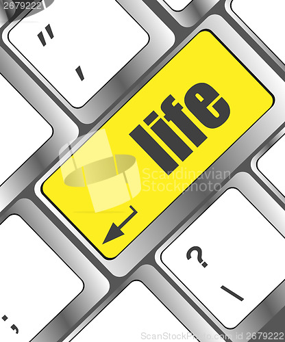 Image of Life key in place of enter key - social concept