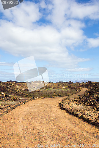 Image of Curvy path on Island of Los Lobos in the Canary Islands