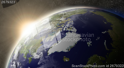 Image of Sun over Arctic