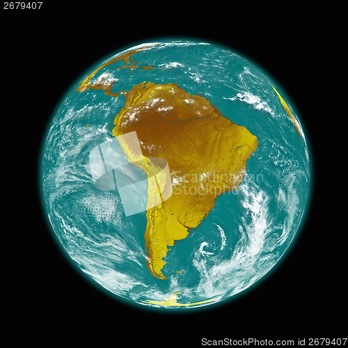 Image of South America on Earth