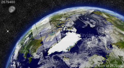 Image of Arctic region on planet Earth